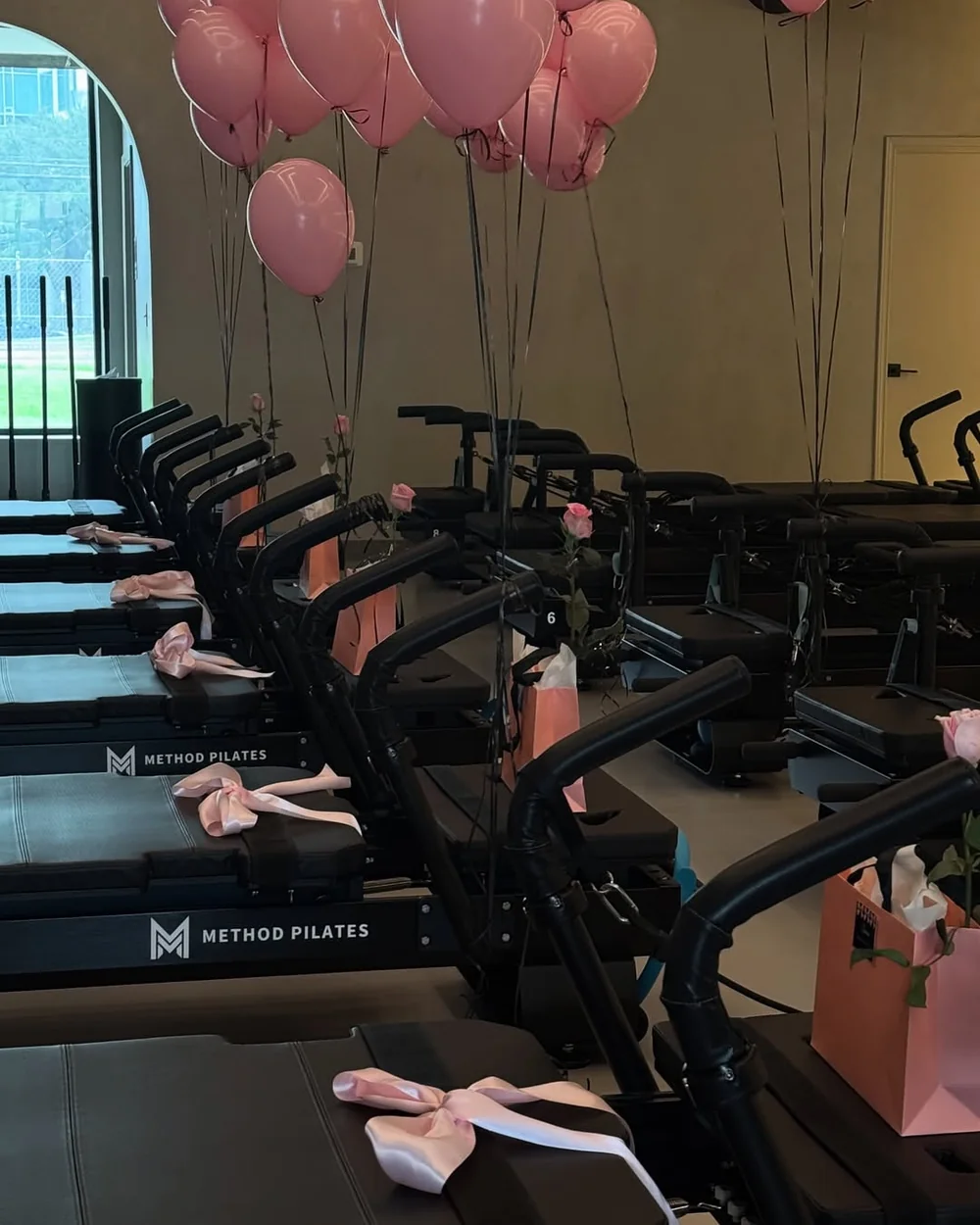 Pilates and pink balloons