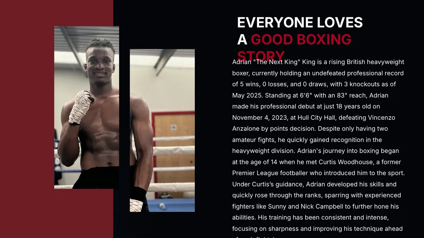 Adrian “The Next King” King · red & black slide 5